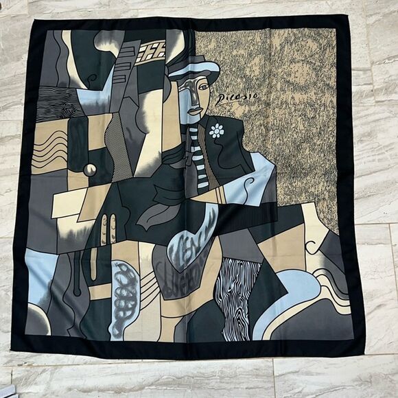 PICASSO Silk Scarf- 33” x 34.5” - Picture 1 of 6